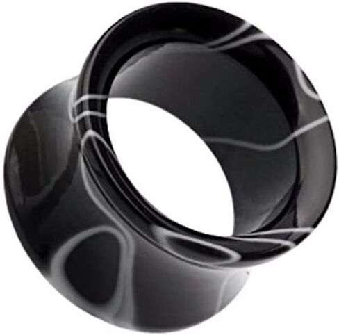Marble Swirl Acrylic Double Flared Ear Gauge Tunnel Plug in Saudi Arabia