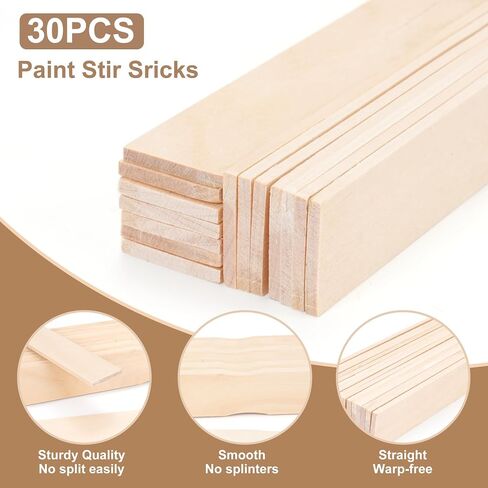 30 Pcs Wooden Paint Stirrers,12 Inch Mixing Sticks in Kuwait