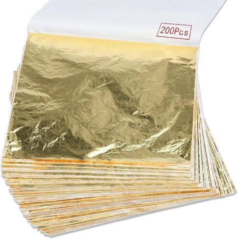 200Pcs Gold Leaf Sheets for Gilding, Art, Crafting, 5.5"x5.5" in Saudi Arabia
