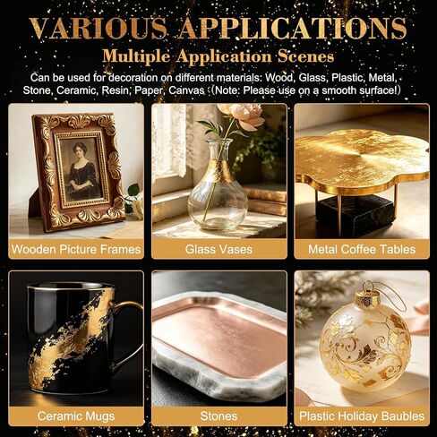 Gold Leaf Adhesive, with 200pcs Gold/Silver/Rose Gold Leaf Sheets in Saudi Arabia