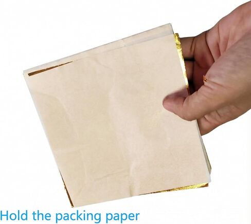 Homepal 100pcs Imitation Gold Leaf for Arts, Gilding Crafting, Painting, Furniture Decoration, Imitation Gold Foil Sheets 5.5" x 5.5" in Kuwait