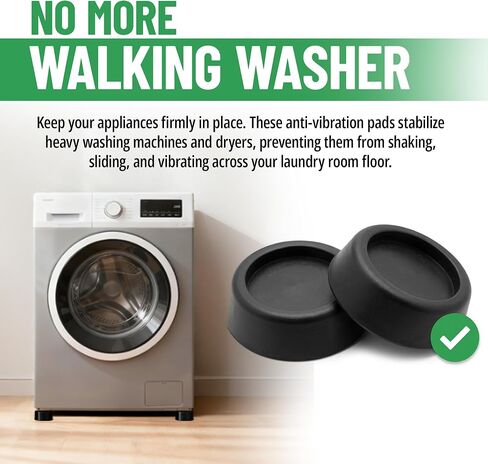 Evelots 8 Pack Rubber Anti Vibration Pads-Shock Support for Washer/Dryer, Universal Fit-Dampens Noise-Prevents Walking/Skidding in Kuwait