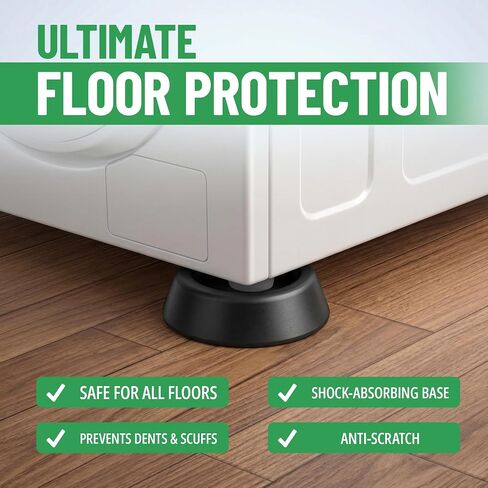 Evelots 8 Pack Rubber Anti Vibration Pads-Shock Support for Washer/Dryer, Universal Fit-Dampens Noise-Prevents Walking/Skidding in Kuwait