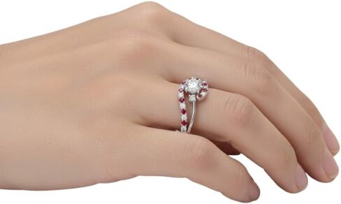 Jewelryonclick اختر الأحجار الكريمة الخاصة بك دوامة 3 حجر الماس تشيكوسلوفاكيا خاتم الخطوبة الفضة الاسترليني شكل دائري الجانب حجر خواتم الخطبة خفيفة الوزن ارتداء مكتب المجوهرات اليومية هدية الولايات المتحدة حجم 4 إلى 12 in Kuwait