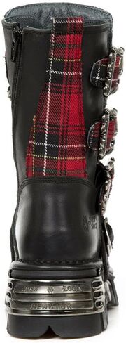 New Rock Boots 391T-S1 Mens Tartan Metallic Black Leather Platform Goth Boot in Saudi Arabia