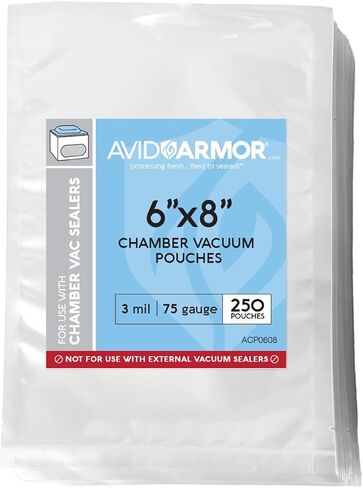 Avid Armor – Chamber Machine Pouches, Pre-Cut Chamber Vacuum Sealer Bags, Heavy Duty Seal Pouch, BPA-Free Chamber Sealer, 11 x 10 inches, Pack of 250 Vacuum Chamber Pouches in Kuwait