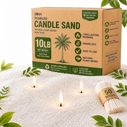 DEVI 10LB Pearled Candle Sand Wax with 100 Wicks, Refillable DIY Candle Kit in Saudi Arabia