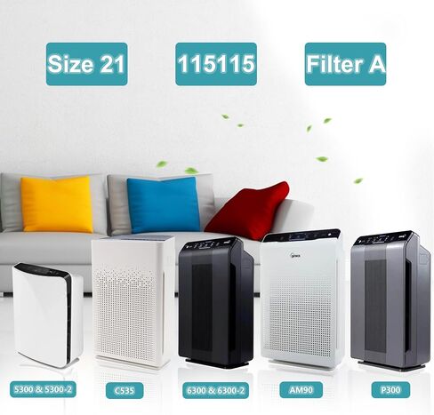 115115 Size 21 Filter A Compatible with Winix PlasmaWave Air Purifier C535, 5300, 5300-2, 6300, 6300-2, AM90, P300, True HEPA Filter with 4 Activated Carbon Filters in Saudi Arabia