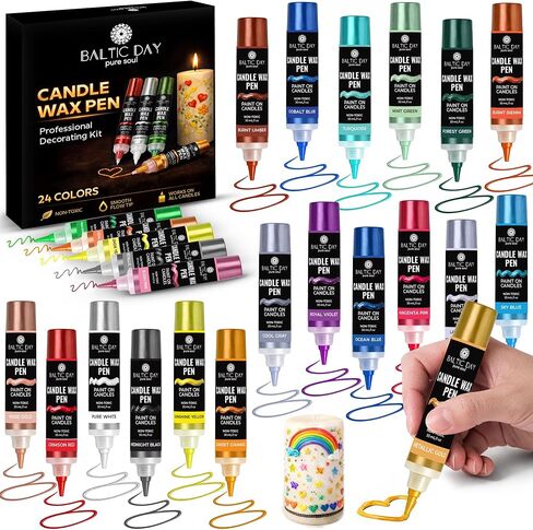 BALTIC DAY Candle Wax Pens, 24 Colors, 30 mL Each, Precision Tips in Saudi Arabia