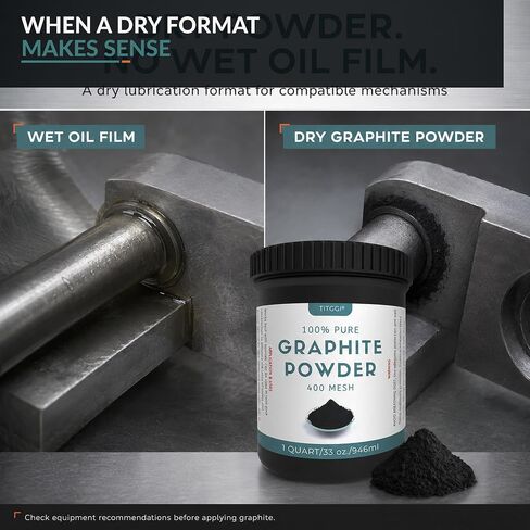 1 Quart Microfine Pure Graphite Powder, Excellent Dry Powdered Graphite Lubricant for Locks, Bearings, Fishing Reels, Etc. Also Enhances Bearing Corrosion Resistance - by TITGGI in Kuwait