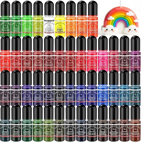 Candle Dye - 36 Colors Candle Making Dye, Highly Concentrated Liquid Oil-Based Coloring for Soy Wax, Bees Wax, Gel Wax - Easy Color and Safe - 6ml/Bottle in Kuwait