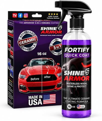 SHINE ARMOR Car Interior Cleaner for Vehicle Detailing & Restoration All Purpose Solvent & Car Dashboard Cleaner for Seats Upholstery Leather Shine Plastic Vinyl and More | Matte Finish 8 Fl Oz in Kuwait