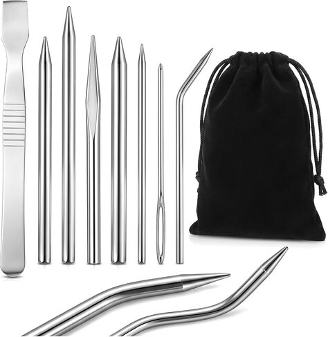 9Pcs Baseball Glove Lacing Needle Kit, Curved Glove Relacing Needles with Storage Bag, Handy Repair Tools for Baseball and Softball Gloves, Glove Lace Repair and Relacing in Saudi Arabia