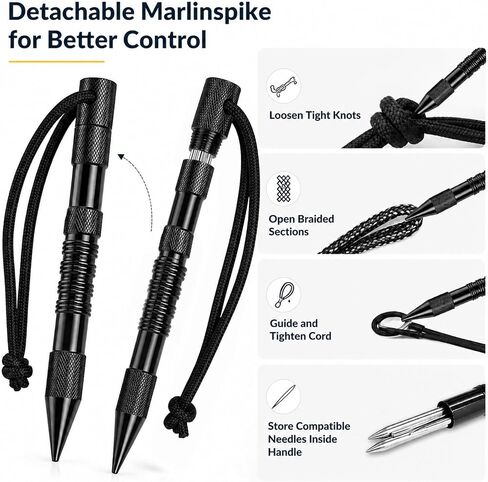 Hanmir 12-Piece Paracord FID Tool Kit with Marlinspike and Lacing Needles in Kuwait
