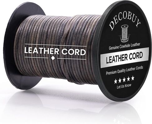 2mm Round Leather Cord for Jewelry Making – 21 Yards, Dist Antique Brown in Saudi Arabia