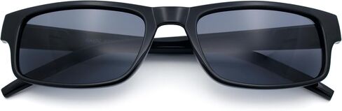 All Black Narrow Rectangular Thin Plastic Mens Minimal Mod Sunglasses in Kuwait