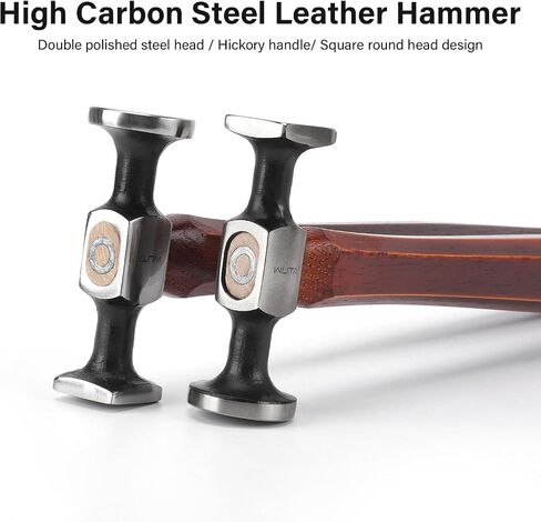 WUTA Leather Hammer Double Head Cobblers Hammer Mirror Polishing Carbon Steel Mallet for Professional Leather Craft Tool (gen 1) in Saudi Arabia