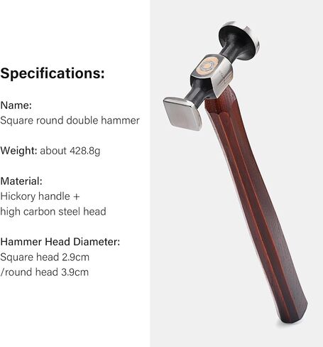 WUTA Leather Hammer Double Head Cobblers Hammer Mirror Polishing Carbon Steel Mallet for Professional Leather Craft Tool (gen 1) in Saudi Arabia