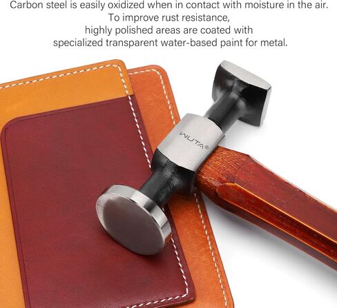 WUTA Leather Hammer Double Head Cobblers Hammer Mirror Polishing Carbon Steel Mallet for Professional Leather Craft Tool (gen 1) in Saudi Arabia