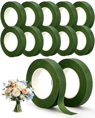 EFOK 12Rolls Floral Tape for Crafters: 1/2Inch x 30Yards Green Corsage Tape in Kuwait