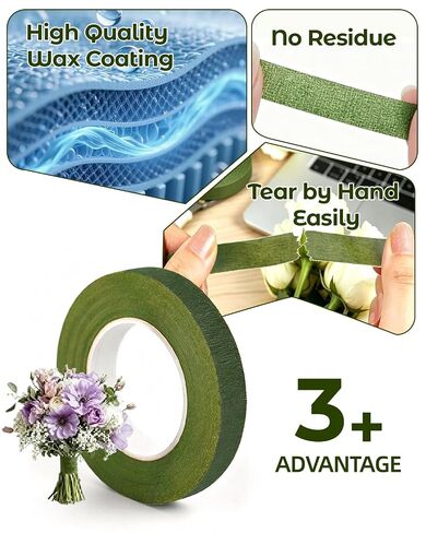 EFOK 12Rolls Floral Tape for Crafters: 1/2Inch x 30Yards Green Corsage Tape in Kuwait