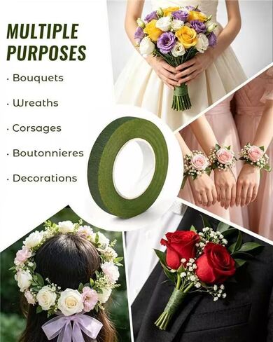EFOK 12Rolls Floral Tape for Crafters: 1/2Inch x 30Yards Green Corsage Tape in Kuwait