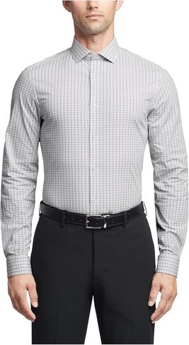 Calvin Klein Men's Dress Shirts Non Iron Stretch Regular Fit Check in Kuwait