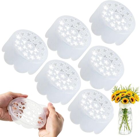Silicone Flower Arranging Grid, 6-Pack Reusable Stretchy Vase Grid Fits 3-4 Inch Openings, Flexible Flower Frog for Bouquets, DIY Centerpieces, Wedding Party Decor in Saudi Arabia