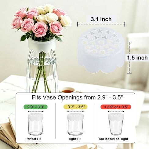 Silicone Flower Arranging Grid, 6-Pack Reusable Stretchy Vase Grid Fits 3-4 Inch Openings, Flexible Flower Frog for Bouquets, DIY Centerpieces, Wedding Party Decor in Saudi Arabia