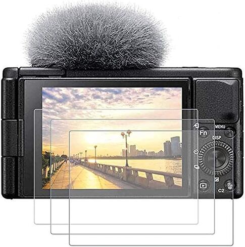 PCTC 3 Pack Screen Protector for Sony Alpha ZV-E10 ZV-1F ZV-1 II ZV-1 ZV1 | 0.3mm Tempered Glass, 9H Hardness, Anti-Fingerprint, Anti-Scratch & Bubble-Free Full Coverage[Not for ZV-E10 II] in Kuwait