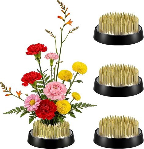 3PCS Flower Frog Holder/Round Flower Fixed Tools with Brass Needle,3 Sizes Flower Arrangement Pin for Garden Home Decoration(0.91inch 1.34inch 1.6inch) in Saudi Arabia