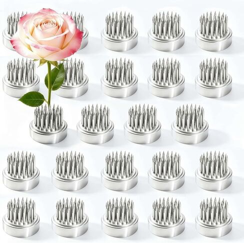 12Pcs Flower Frog 23mm/0.9inch Mini Floral Frog Japanese Ikebana Kenzan Table Numbers Holder Cut Flower Floral Arranger Stainless Steel Pin for Small Ikebana Vase in Saudi Arabia