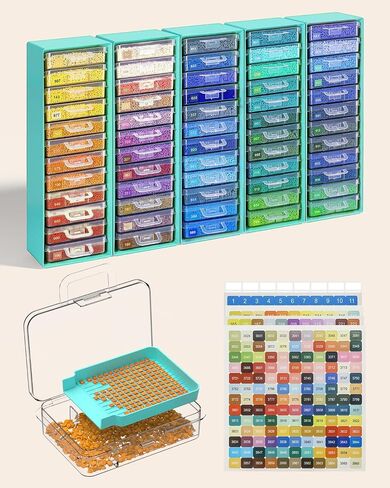 Redtwo 60 PCS Diamond Painting Storage Containers Trays, White in Saudi Arabia