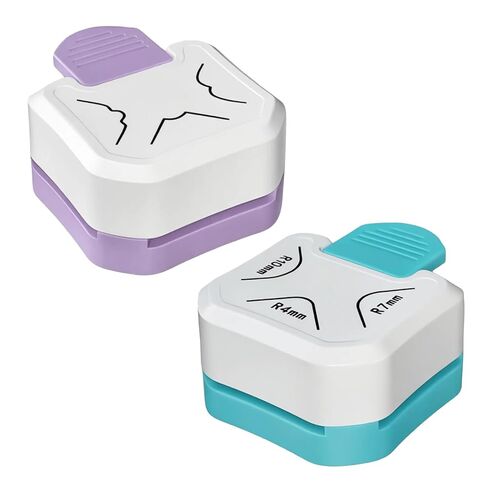 Paper Corner Cutter Set, 2 Pcs 3-in-1 Paper Corner Rounder Punch (R4/R7/R10mm) & Decorative Corner Punch, Round Corner Punch for Cardstock, Cards, Photos, Business Cards, Scrapbooks in Saudi Arabia