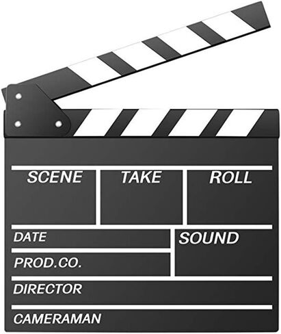 لوح التصفيق لفيلم الفيلم ، لوح كلابر لوح خشبي لفيلم هوليوود مع الأسود والأبيض ، 30.48 سم × 27.94 سم وقلم أبيض قابل للمسح in Kuwait