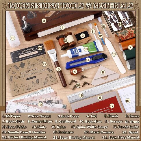 FOGWOWO 152Pcs Book Binding Kits with 7.9" x 11.6" Book Press for DIY Craft in Kuwait