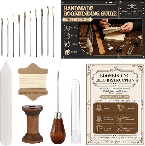 FOGWOWO 145 Pcs Book Binding Kits,Book Making Kit with Video Tutorials in Kuwait