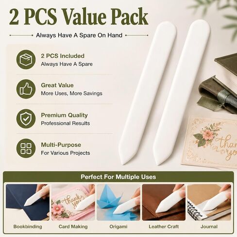 Enenes Genuine Bone Folder 2 Pack, Paper Creasing Tool for Bookbinding in Saudi Arabia