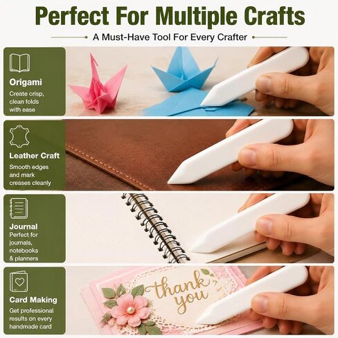 Enenes Genuine Bone Folder 2 Pack, Paper Creasing Tool for Bookbinding in Saudi Arabia