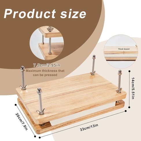 FUXAFU 50 Pcs Book Binding Kits, 13"x7.9" Inch Wooden Book Press，Books Binding Materials, with Bone Folder, Awl, Needles for DIY Bookbinding, BookRepair, Handmade Crafts in Saudi Arabia