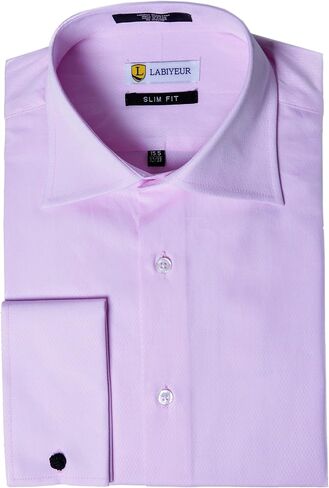 Labiyeur Slim Fit Spread Collar French Cuff Men's Cotton Dress Shirt in Saudi Arabia