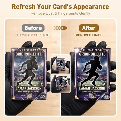 TURNRISE Card Cleaning Kit for Trading Cards, Complete Card Care Kit with Cleaning Spray, Microfiber Cloth, Brush & Polishing Tools, Safe Cleaner for Pokémon, Sports Cards & TCG Collections in Kuwait