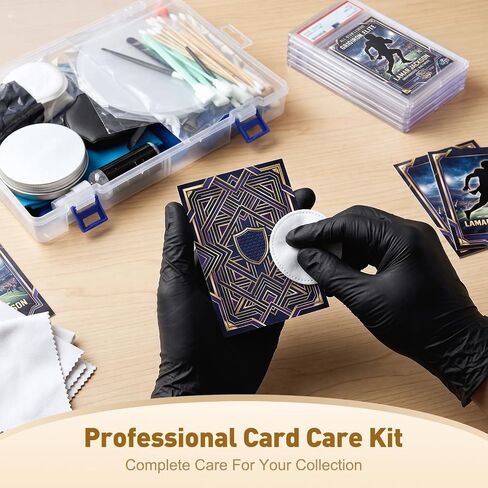 TURNRISE Card Cleaning Kit for Trading Cards, Complete Card Care Kit with Cleaning Spray, Microfiber Cloth, Brush & Polishing Tools, Safe Cleaner for Pokémon, Sports Cards & TCG Collections in Kuwait