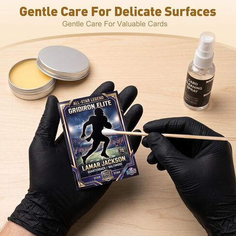 TURNRISE Card Cleaning Kit for Trading Cards, Complete Card Care Kit with Cleaning Spray, Microfiber Cloth, Brush & Polishing Tools, Safe Cleaner for Pokémon, Sports Cards & TCG Collections in Kuwait