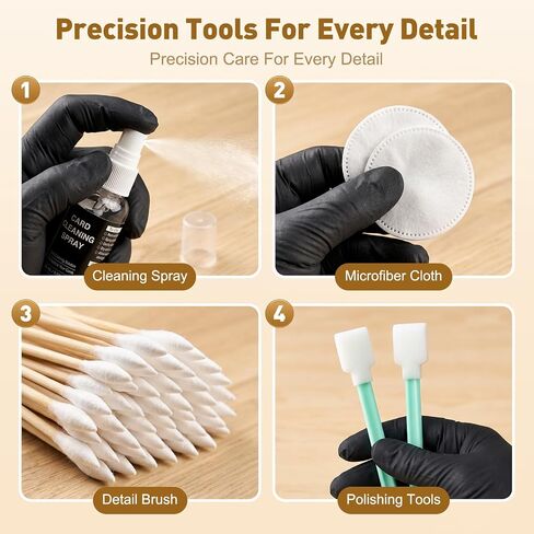 TURNRISE Card Cleaning Kit for Trading Cards, Complete Card Care Kit with Cleaning Spray, Microfiber Cloth, Brush & Polishing Tools, Safe Cleaner for Pokémon, Sports Cards & TCG Collections in Kuwait