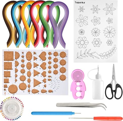 TUPARKA 15 PCS Paper Quilling Kits with 29 Colors 600 Strips Quilling Paper DIY Design Drawing Handcraft Tool in Kuwait