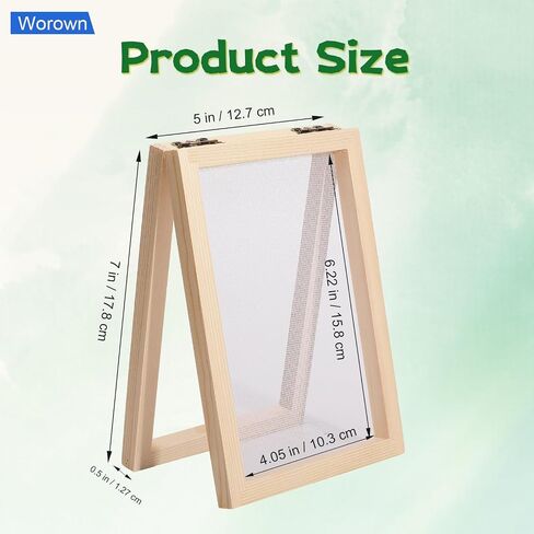 Worown 16 Sets A6 Natural Wood Papermaking Frames, Paper Making Screen Mold in Kuwait