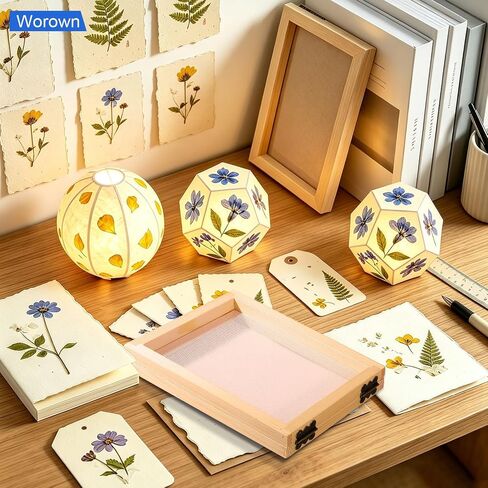 Worown 16 Sets A6 Natural Wood Papermaking Frames, Paper Making Screen Mold in Kuwait