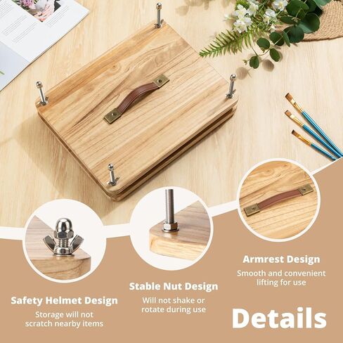 FUXAFU 50 Pcs Book Binding Kits, 14.7"x11.4" Inch Wooden Book Press，Books Binding Materials, with Bone Folder, Awl, Needles for DIY Bookbinding, BookRepair, Handmade Crafts in Saudi Arabia