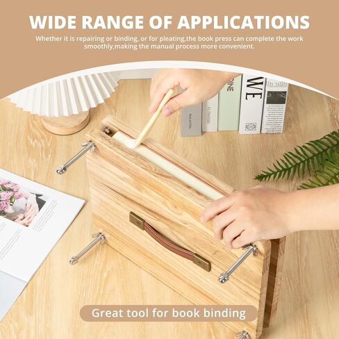 FUXAFU 50 Pcs Book Binding Kits, 14.7"x11.4" Inch Wooden Book Press，Books Binding Materials, with Bone Folder, Awl, Needles for DIY Bookbinding, BookRepair, Handmade Crafts in Saudi Arabia